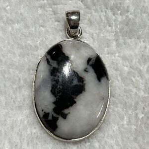 Old Southwest White Buffalo Turquoise 1.75” Oval Pendant 13 Grams